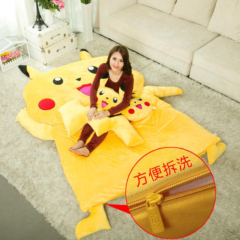 【台灣熱銷】皮卡丘懶人床卡通可愛榻榻米床墊單人雙人龍貓小沙發床可拆洗1.5