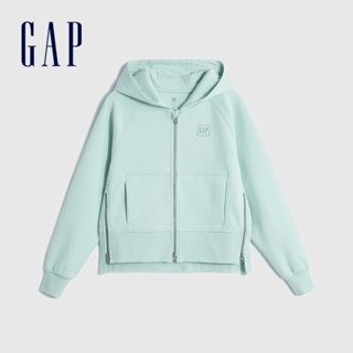 Gap 女童裝 Logo連帽外套 空氣三明治系列-淺綠色(797489)