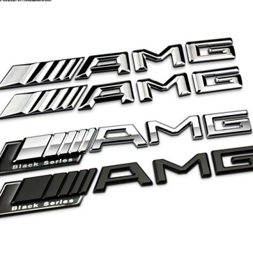 賓士奔馳高性能AMG車標 標誌貼紙W204W176W212運動款AMGBlack Series ABS車貼 字標車尾標
