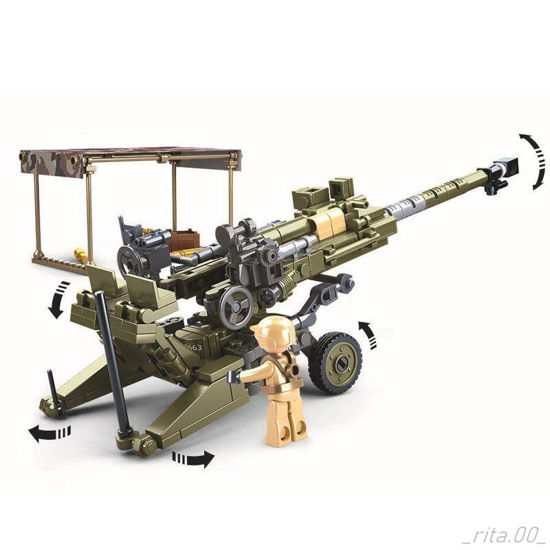 現貨 高還原軍事積木玩具小魯班0890二戰軍事模型坦克車輕型榴彈炮戰斗機男孩積木拼裝玩具武器槍坦克飛機積木