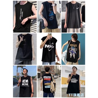 TT旗艦店 多款可選 無袖背心 大尺碼上衣 籃球背心 寬鬆潮牌衣服 運動背心無袖t恤 跑步T 百搭男生背心C07