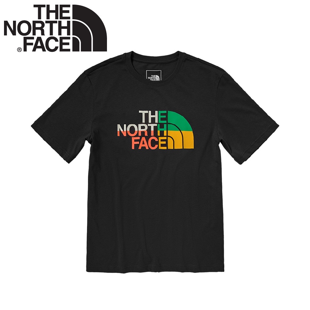 【The North Face 男 排汗短T《黑》】5AZC/繽紛品牌印花圓領短袖T恤/運動衫