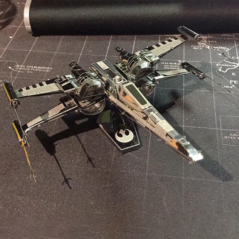 全金屬不銹鋼DIY拼裝模型 3D迷你免膠立體拼圖  坡達梅隆X翼戰機