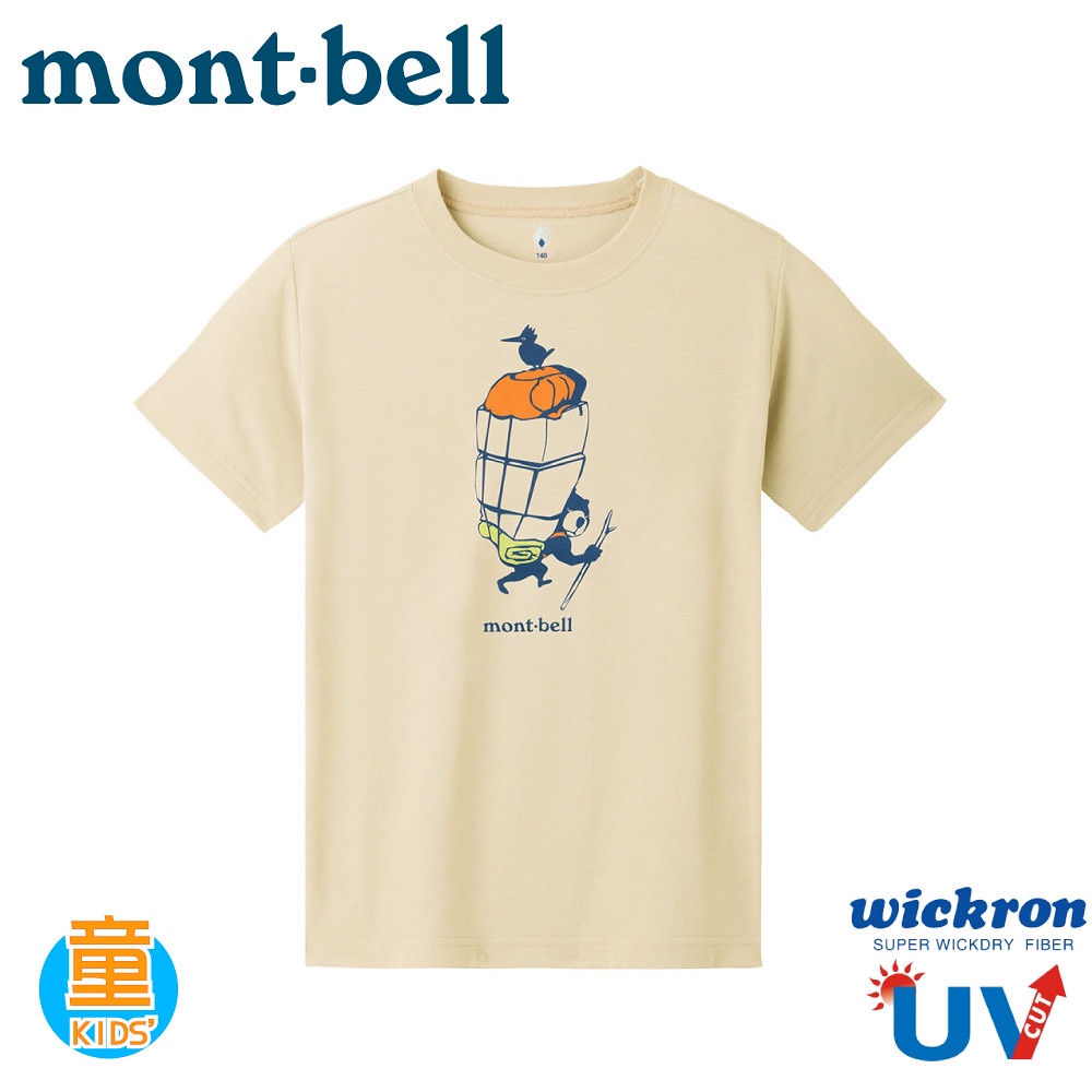 【Mont-Bell 日本 童 WIC.T GOURIKI短袖排T《象牙白》】1114503/短T/登山