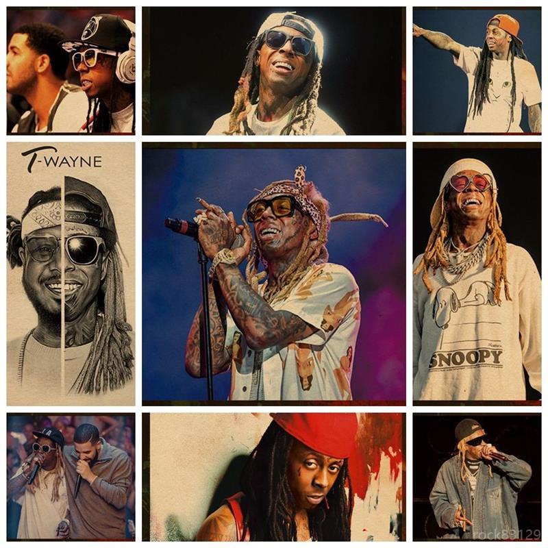 海報 Lil Wayne HIP HOP 牛皮紙 嘻哈 說唱 臟辮 裝飾 畫 照片 壁紙 壁畫 復古 貼紙 掛畫 壁掛