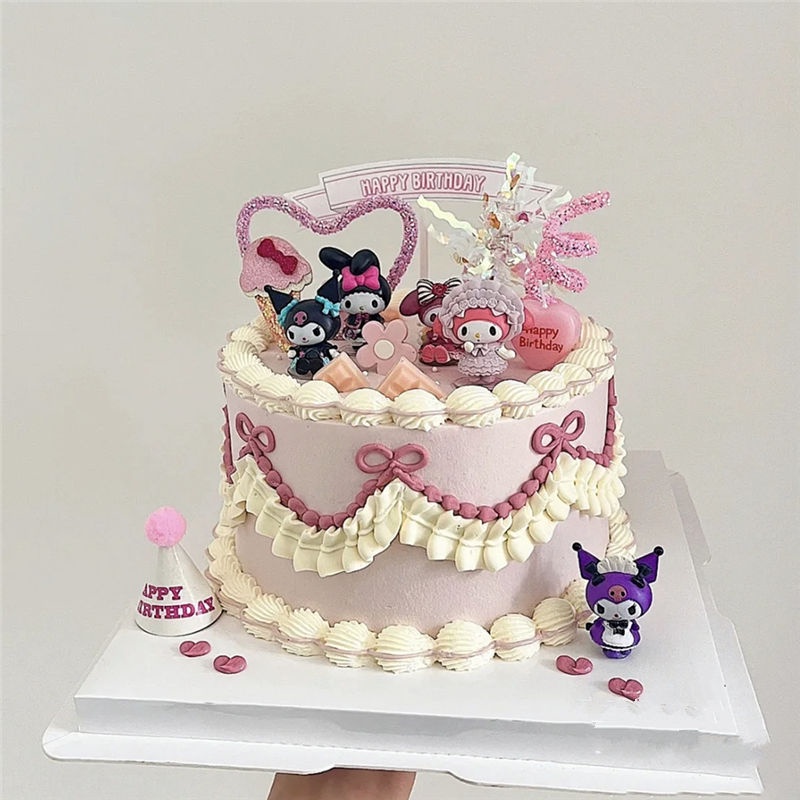 🔥熱銷🔥美樂蒂庫洛米蛋糕裝飾擺件三麗歐復古少女小公主女生女孩生日插件 蛋糕裝飾