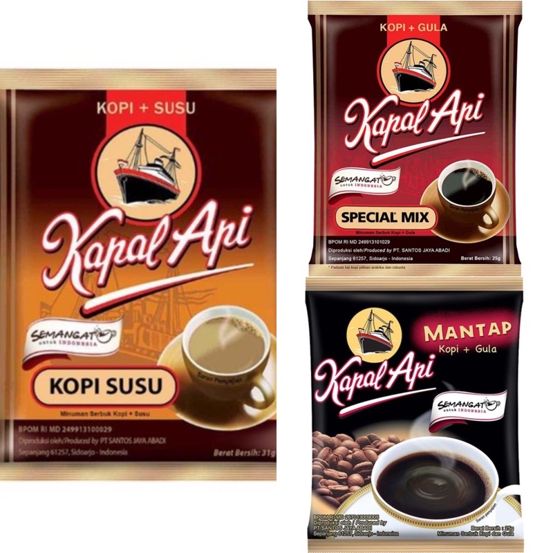 印尼🇮🇩Kapal Api Kopi Susu 帆船三合一即溶咖啡 Kopi+gula