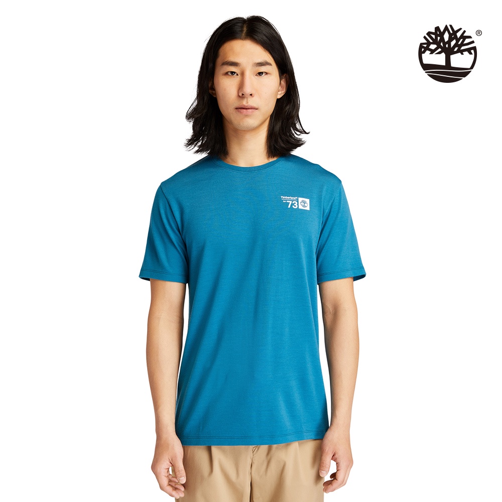 Timberland 男款藍色Outlast®短袖T恤|A2G34G94