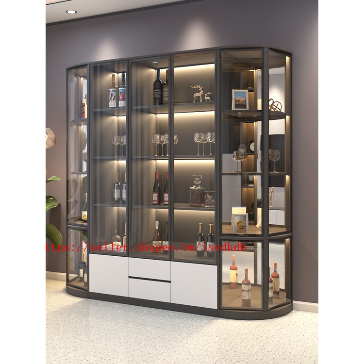 新品 代客組裝 低價轉角玻璃酒櫃三角櫃客廳2022新款餐邊櫃儲物櫃一體靠墻角櫃展示櫃