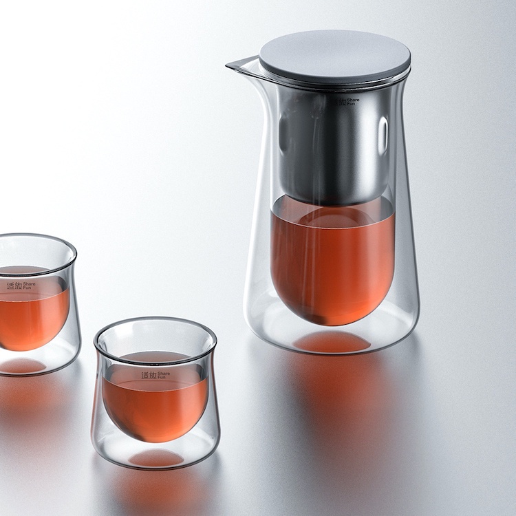 茶具 旅行茶具組 茶海 露營茶組 日式飄逸茶杯 便攜式 簡單日式新款磁吸飄逸杯泡茶壺雙層玻璃內膽茶水分離便攜單壺過濾茶具