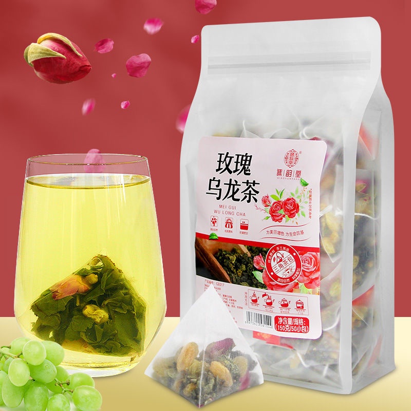 臺灣熱銷 玫瑰葡萄烏龍茶玫瑰烏龍茶包干檸奶茶原料花水果茶百香果蜜桃冷泡