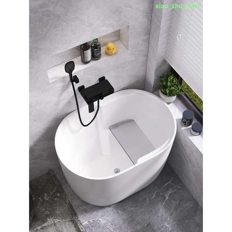『DL』❦☜♚浴缸小戶型家用亞克力日式獨立小泡澡轉角移動坐式迷你小型深泡