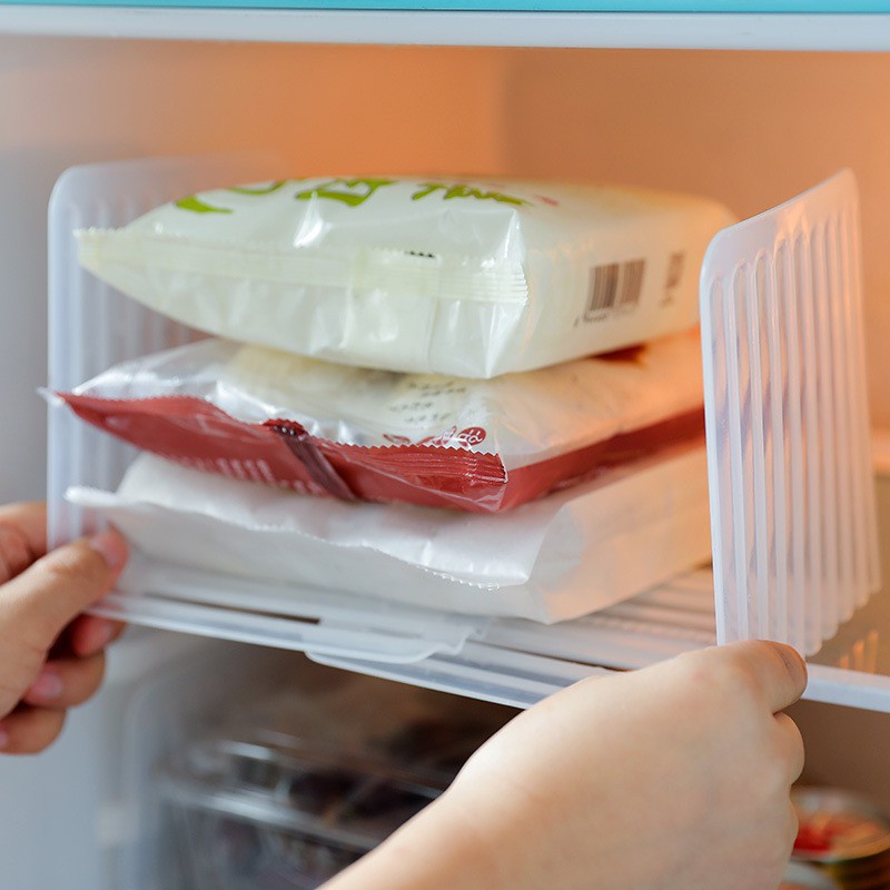 👍台灣優選👍透明塑料冰箱可伸縮收納隔板 廚房食品儲存盒 水果食物隔板 廚房調料瓶隔板 伸縮隔板