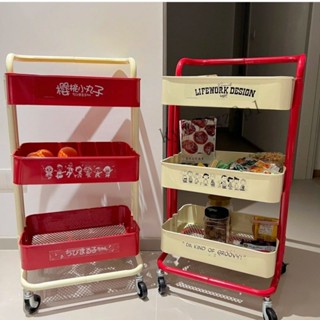 工廠直發 破損補寄 史努比貼紙小推車置物架高顔值傢用多層臥室客廳零食收納架書架