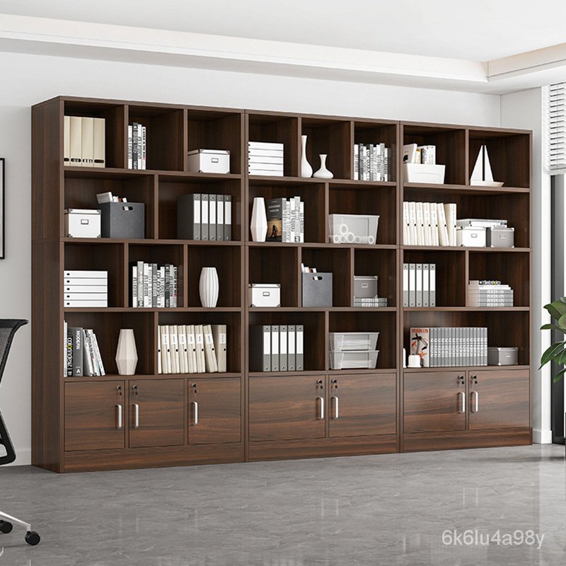 【文森居家】書架簡約木製落地置物架簡易學生臥室組閤一體書櫃經濟型靠墻書櫥