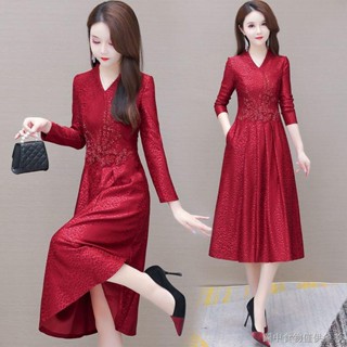 ♦【婚宴禮服媽媽款】【高檔大氣】丈母孃婚禮媽媽禮服洋裝2022年輕喜婆婆婚宴裝高貴中長款春秋裙