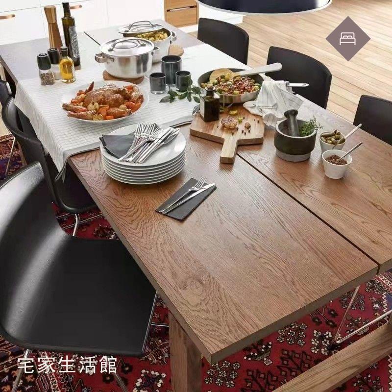 宅家🌟北歐餐桌現代莫比恩餐桌大板實木餐桌家用小戶型長方形白蠟木長桌