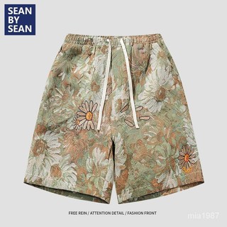 【精品男裝】SEANBYSEAN美式短褲男夏季潮ins沙灘褲直筒休閒五分百搭運動褲子jioyh N0QK