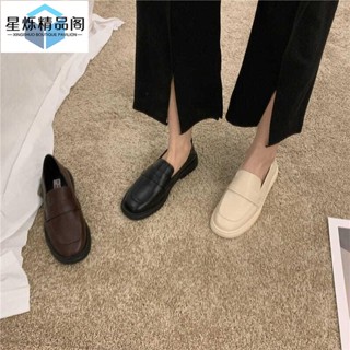 ✨臺灣出貨✨樂福鞋鬆糕鞋學院風小皮鞋女英倫風秋季新款韓版百搭單鞋黑色軟底舒適jk厚底大頭鞋💯蝦皮熱賣