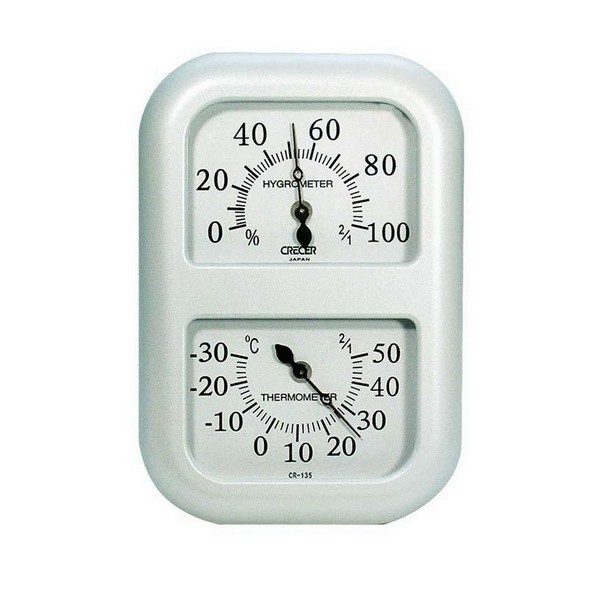 《好康醫療網》CRECER溫濕度計(日本原裝)溫度計/濕度計/溼度計/溫溼度計CR-135(白色)