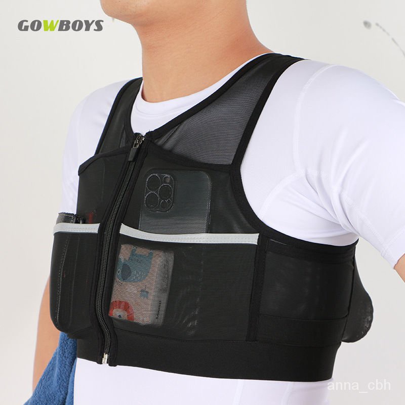 貼身防盜包跑步背心手機包運動背心包超輕薄馬拉鬆運動背包雙肩包 B5YW