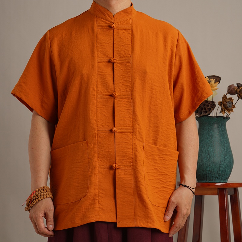 藏傳僧佛喇嘛僧裝 西藏服裝 夏季唐裝 短袖 藏式僧衣 藏僧服 修行居士服 佛教服裝 西藏文化