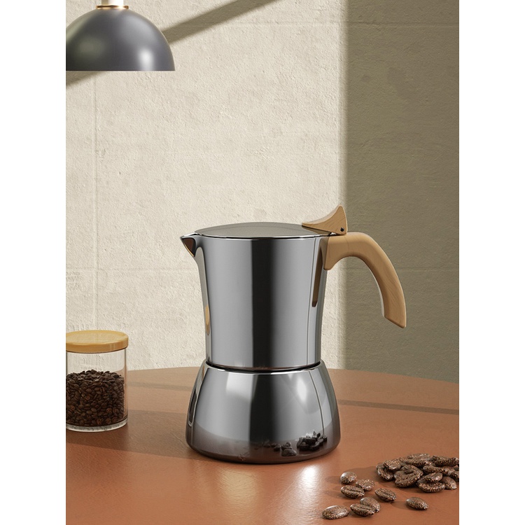 鳴感 不銹鋼 摩卡壺 咖啡壺 煮咖啡 家用 意式器具 電陶爐 手沖咖啡壺 不銹鋼手沖咖啡壺 電陶爐適用