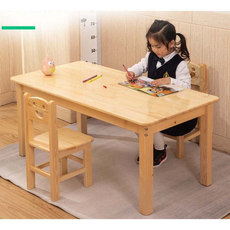 工廠現貨 免運 含發票 幼兒園實木桌子 兒童學習桌椅套裝 寶寶玩具桌 寫字小書桌 學習桌椅 課桌椅 書桌椅