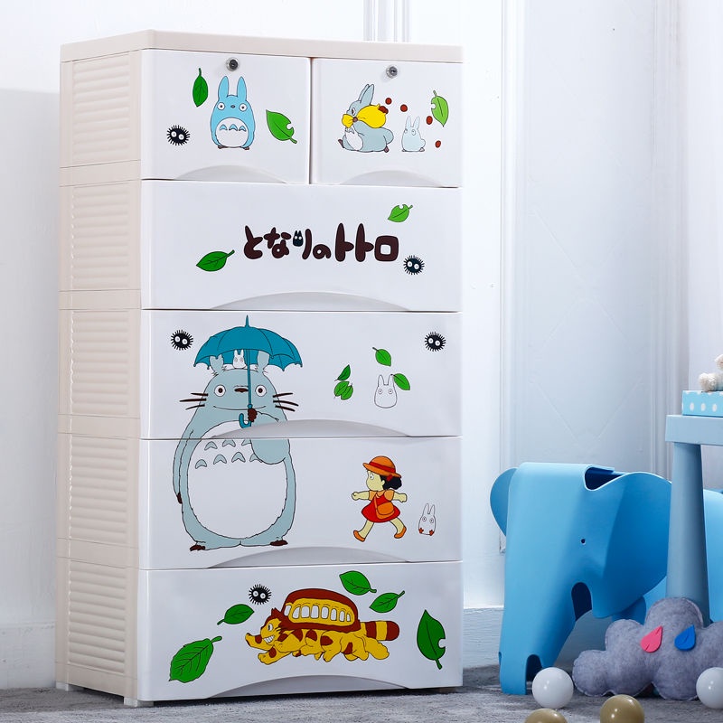加厚卡通收納櫃子抽屜式多層儲物箱寶寶簡易衣櫃兒童塑料五鬥櫃