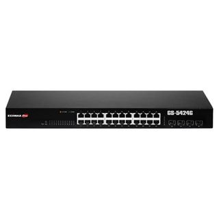 EDIMAX GS-5424G 24埠 Gigabit及4埠SFP 智慧型網管高速網路交換器 1U機架 雙韌體功能