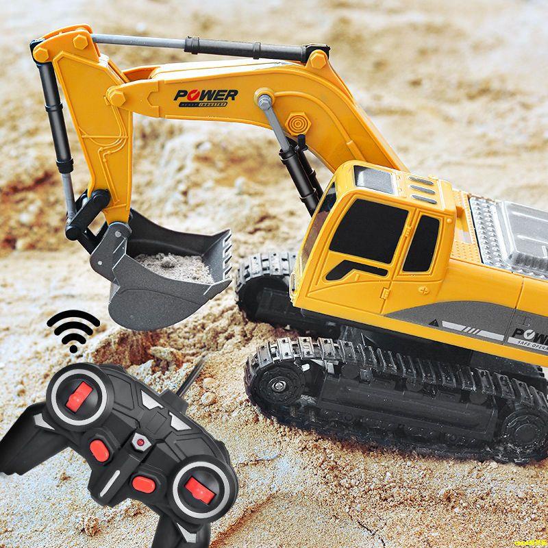 COCO！合金遙控挖掘機兒童玩具車大號無線電動仿真挖土機男孩工程車玩具