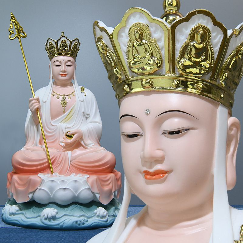 大促#地藏王菩薩佛像家用神像九華山地藏菩薩像娑婆三圣佛堂供奉大擺件