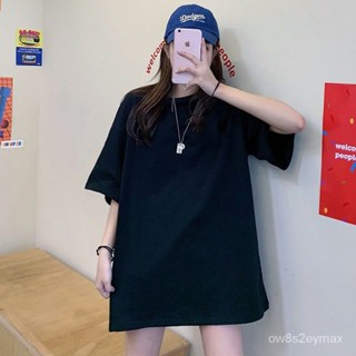 GP實拍 t恤女生韓版 潮流衣服女 短袖上衣女 短袖上衣 顯瘦上衣黑色T恤女夏季學生韓版寬鬆大碼短袖原宿港風中長款半袖