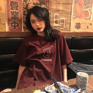 GP實拍 短袖t恤 大尺碼寬鬆上衣 短袖女韓版 女生短袖 顯瘦上衣韓版2022新款夏季寬鬆趣味小熊慵懶BF風情侶裝短袖