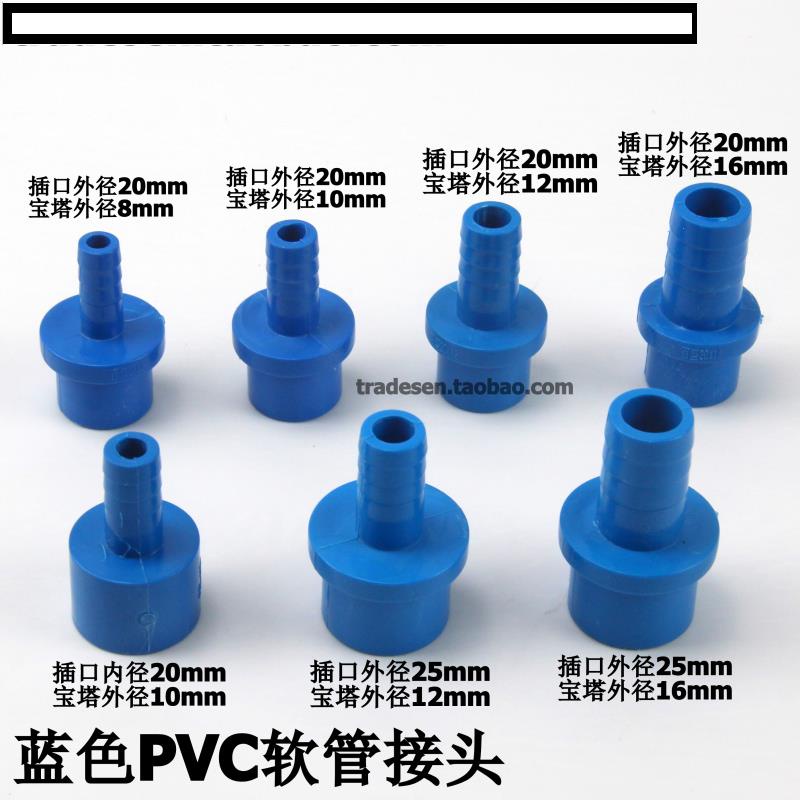 塑料寶塔接頭 PVC寶塔直接 藍色寶塔水咀 軟硬管對接頭 軟管快接