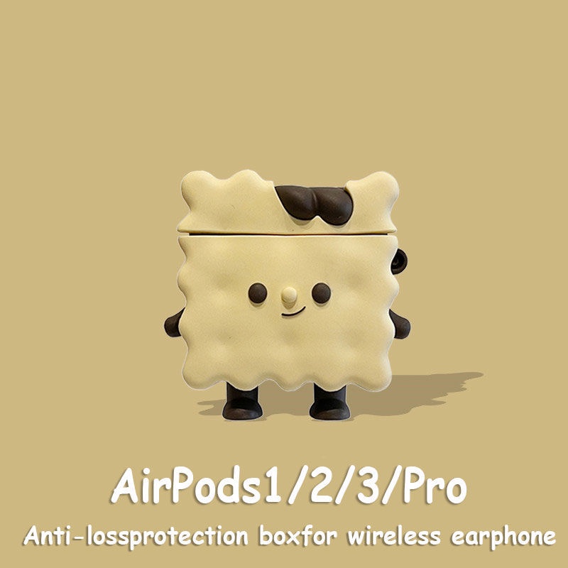 A.CE 可愛創意餅干新款airpods3保護套1/2代蘋果無線藍牙耳機殼pro硅膠