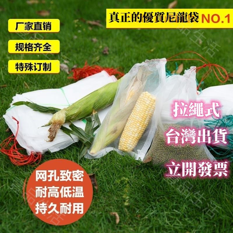 台灣公司貨 拉繩式套袋 100個裝 40目 尼龍網袋 水果防蟲袋 防鳥袋 種子袋 浸種袋 紗網袋 防蟲袋果樹 雙繩 絲