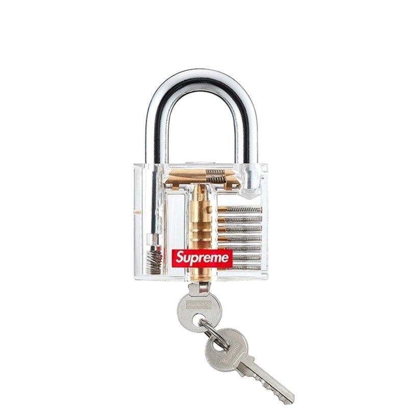 Supreme潮牌透明鎖20ss Transparent Lock金屬鎖頭鑰匙背包掛鎖