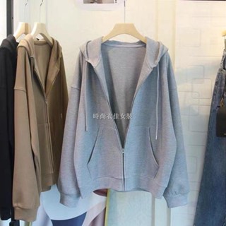 【大陸新品】外套 女生大尺碼外套 熱門大學T 女春秋連帽外套 薄款外套 韓版潮學生寬鬆開襟長袖上衣