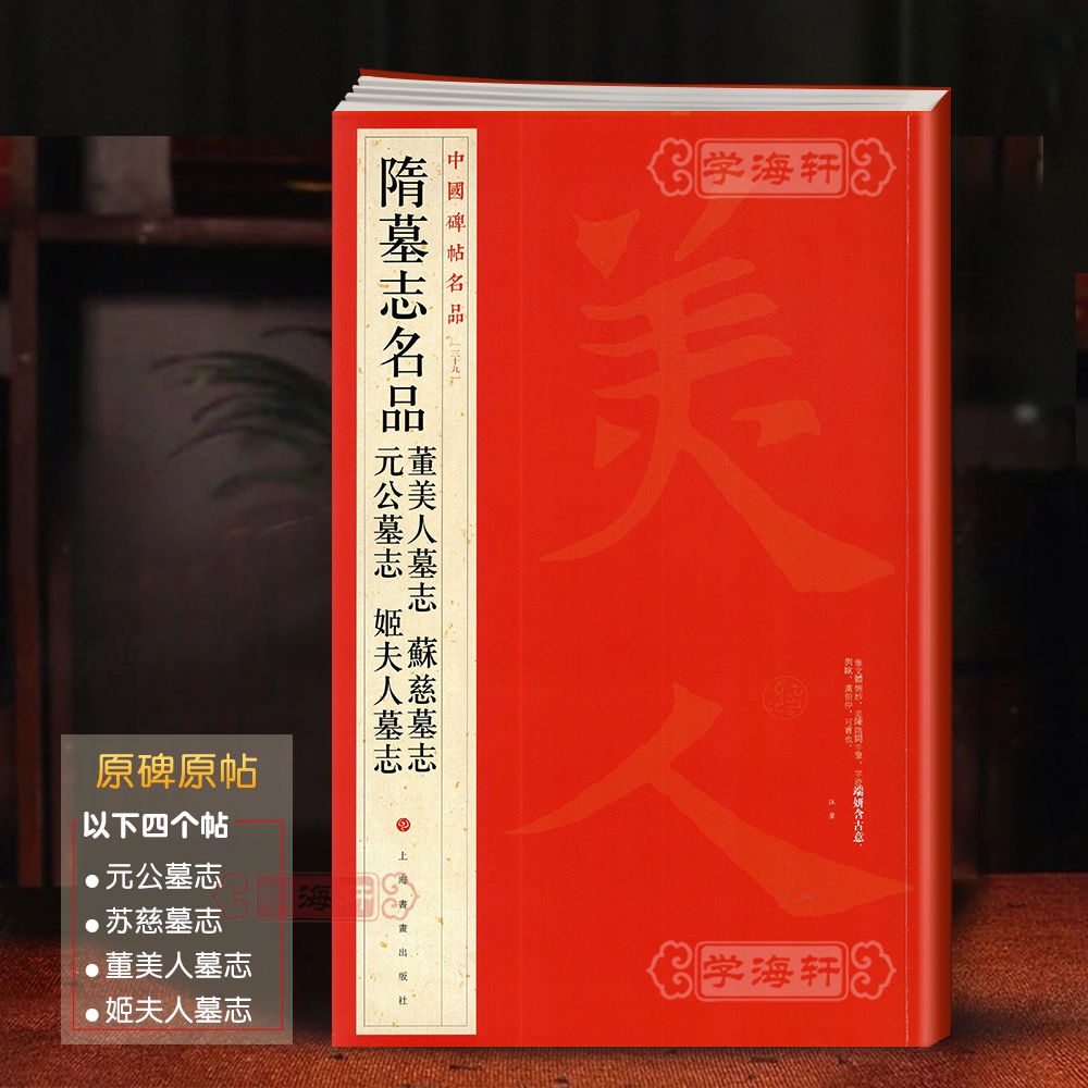 隋墓志名品董美人墓志蘇慈墓志元公墓志碑帖名品3毛筆字帖書法[初見書房]