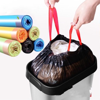 【販賣美好】抽繩垃圾袋 綁繩垃圾袋 手提垃圾袋 收口式垃圾袋 環保垃圾袋 加厚一次性彩色塑料袋