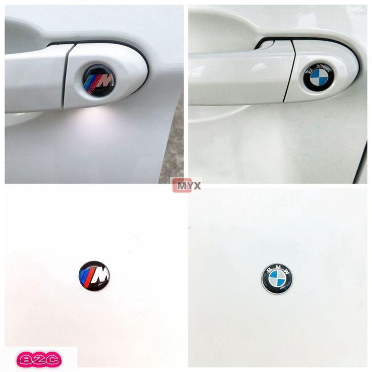 Myx車品適用於~4個18mm車門鑰匙孔標貼 適用於BMW門把手標鎖芯貼 改裝標誌鎖眼貼 適用於寶馬 X1X3X5X6新