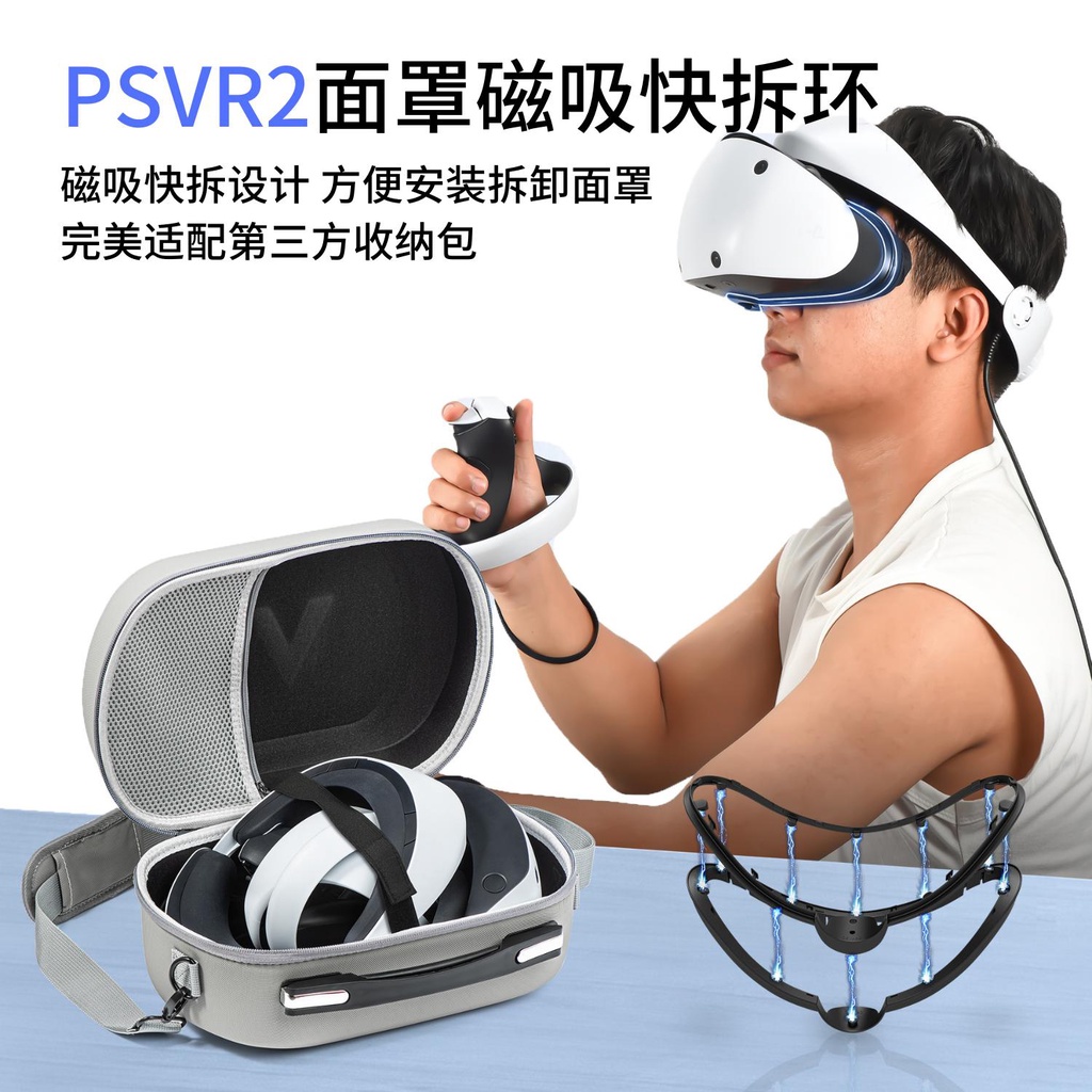 【臺灣；熱賣】適用索尼PSVR2眼鏡遮光麵罩磁吸快拆裝置支架固定VR配件快拆環