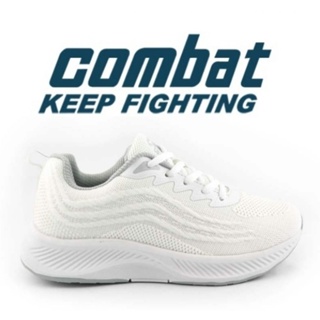 COMBAT 艾樂跑女鞋 輕量透氣 回彈緩震 全氣墊慢跑鞋 白色22306