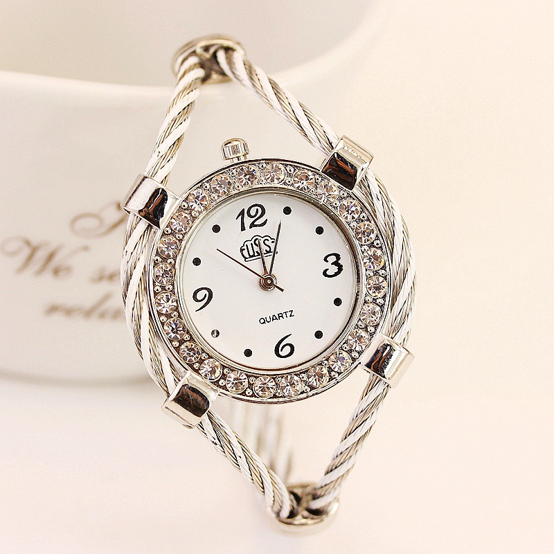 手鐲腕錶 手鍊腕錶時裝鑲鑽簡約防水石英錶 手錶