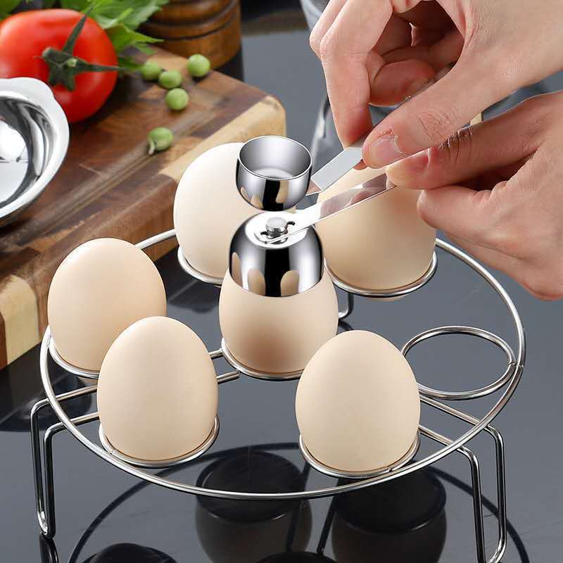 雞蛋打孔器 開蛋器創意切蛋器雞蛋托糯米蛋開口器不銹鋼打蛋神器破蛋殼蒸蛋架