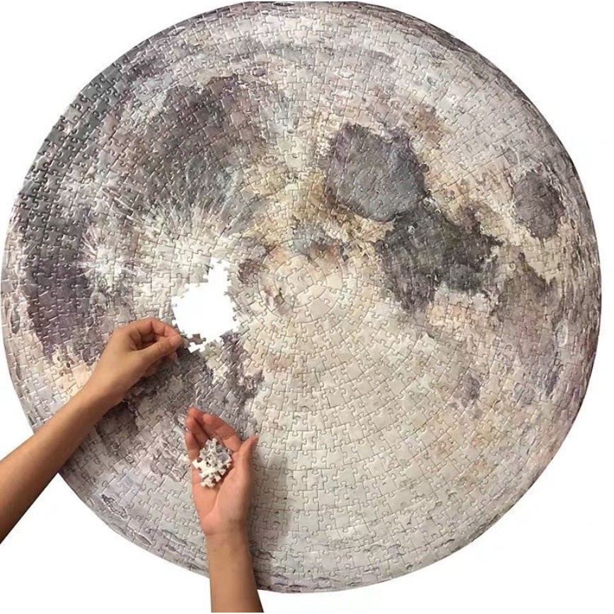 【熱銷熱銷】月球拼圖 地球拼圖 星球拼圖 月球拼圖1000片 減壓 nars 太空人拼圖 宇航員 生日禮物 益智玩具