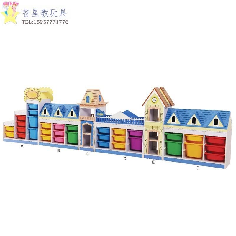 幼兒園兒童收納櫃~◈歐式造型組合柜幼兒園玩具柜收納柜防火板區域柜儲自由組合物柜FY