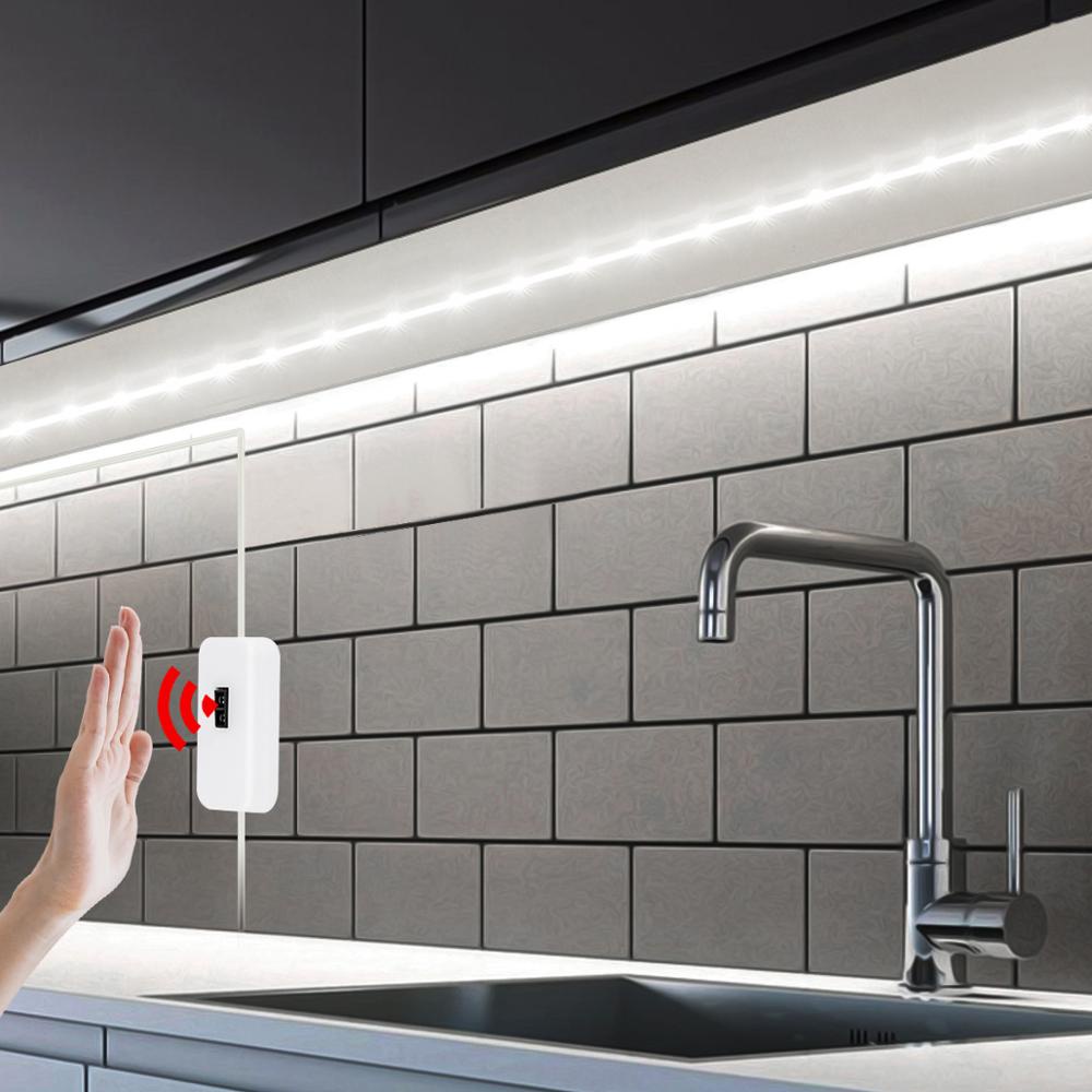 手掃運動傳感器廚房 LED 燈條 USB 5V 1m-5m 智能感應開關燈臥室櫥櫃壁櫥家用 LED l