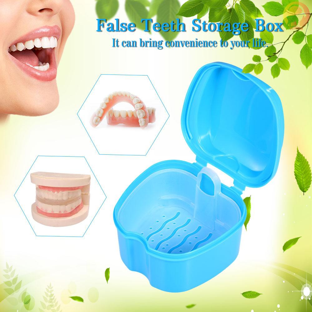 Denture Bath Box Case Dental False Teeth Storage Box Cleanin